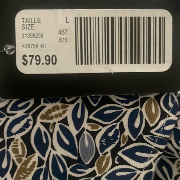 (NWT) RW & CO Slim-Tailored Fit Dress Shirt With Blue Floral Pattern, Size Large - Picture 5 of 5